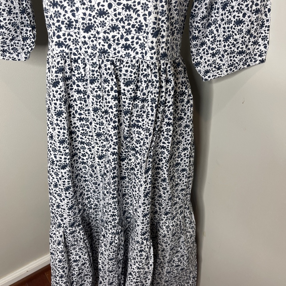 SZ Blockprints Cotton Orti Dress in Blue Floral Small S - Picture 8 of 10